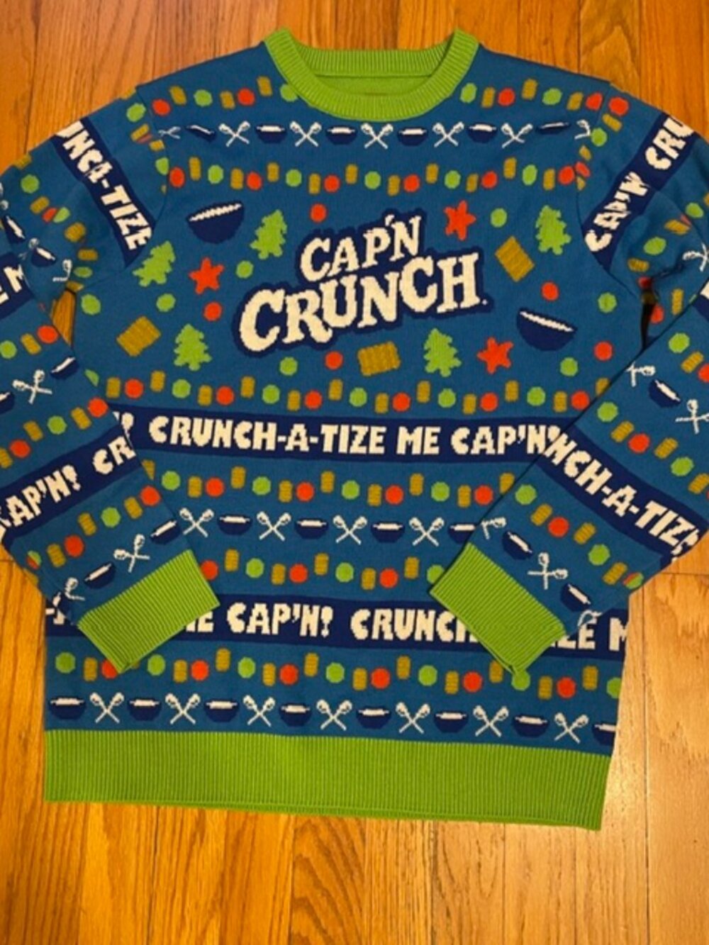 CAP'N CRUNCH Christmas Sweater Crunch-a-Tize Me Unisex L Large